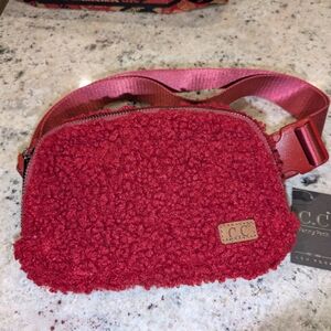 NEW C.C New York Shepra Nylon Fanny Pack Waist Belt Bag Ruby Red NWT
